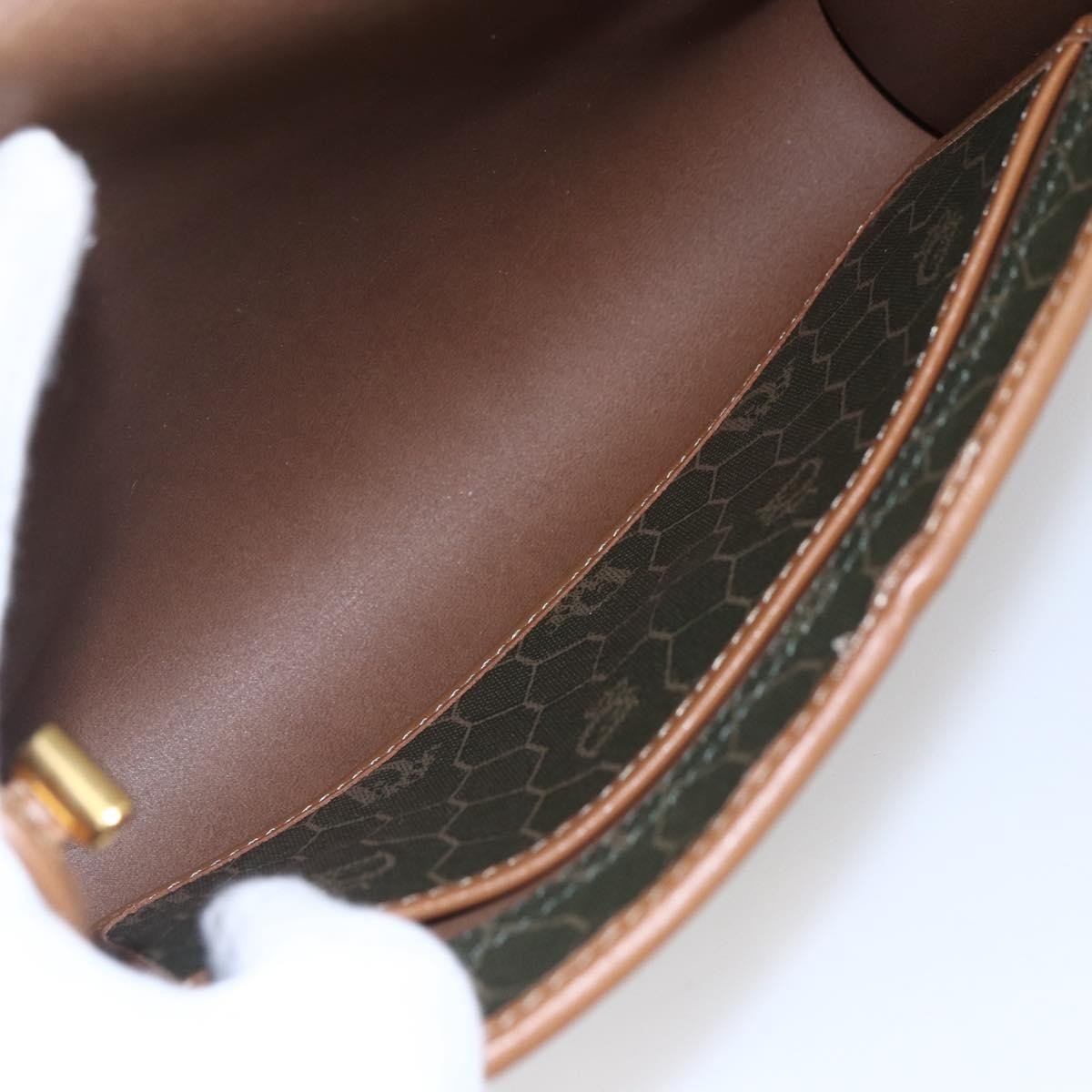 Christian Dior Vintage Honeycomb Flap Crossbody Bag Coated Canvas, KHAKI, CANVAS, Shoulder bag