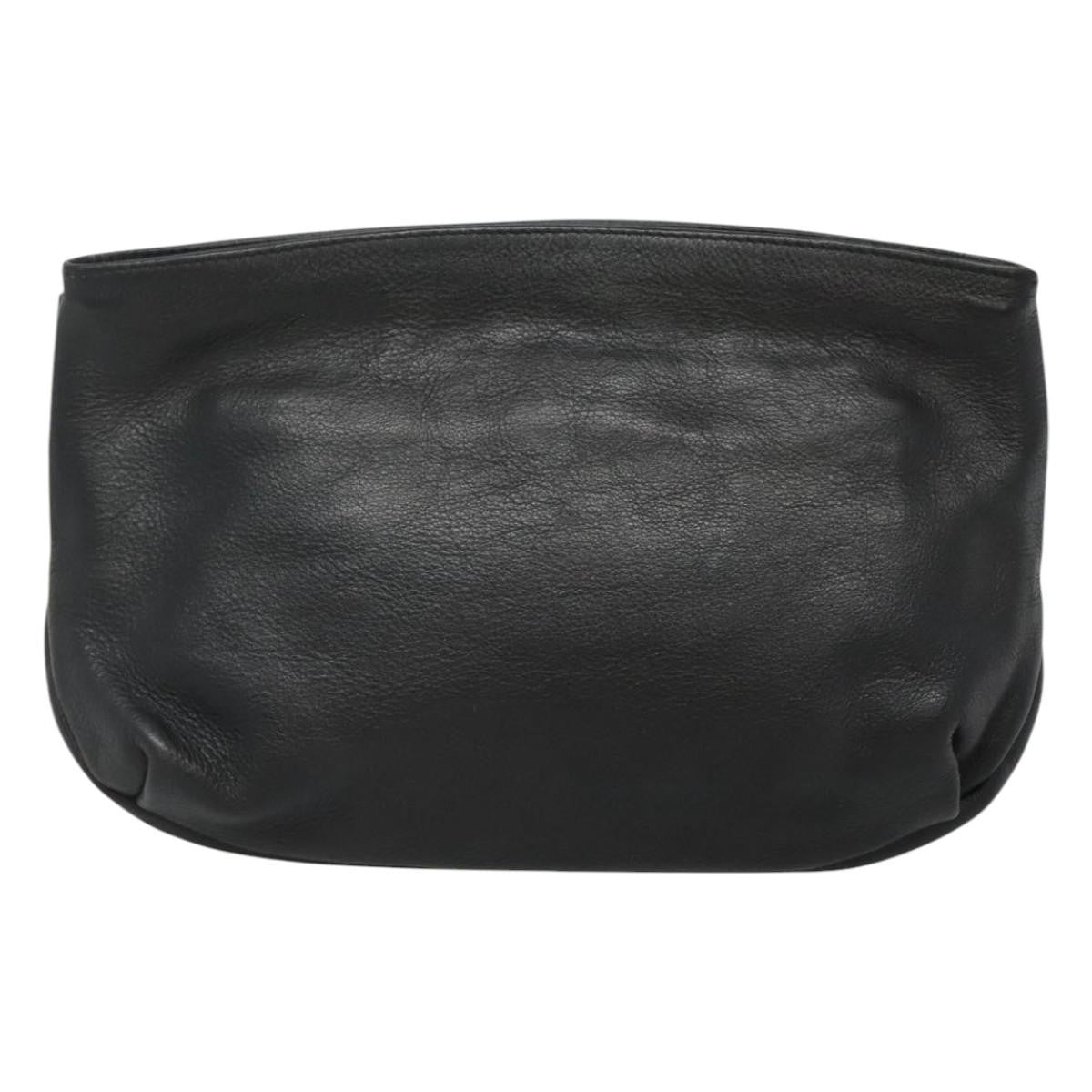 Christian Dior CD Zip Pouch Leather, BLACK, LEATHER, Clutche & pouche