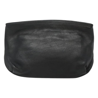 Christian Dior CD Zip Pouch Leather, BLACK, LEATHER, Clutche & pouche