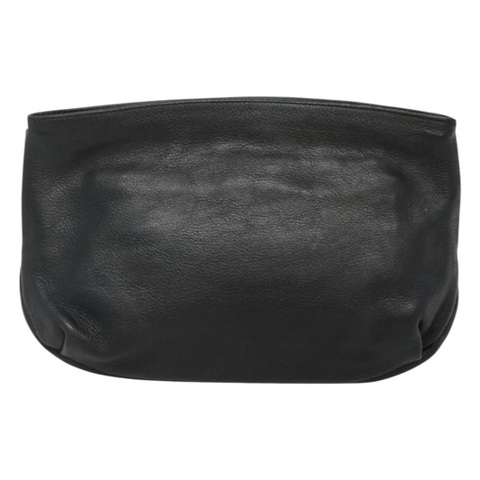 Christian Dior CD Zip Pouch Leather, BLACK, LEATHER, Clutche & pouche