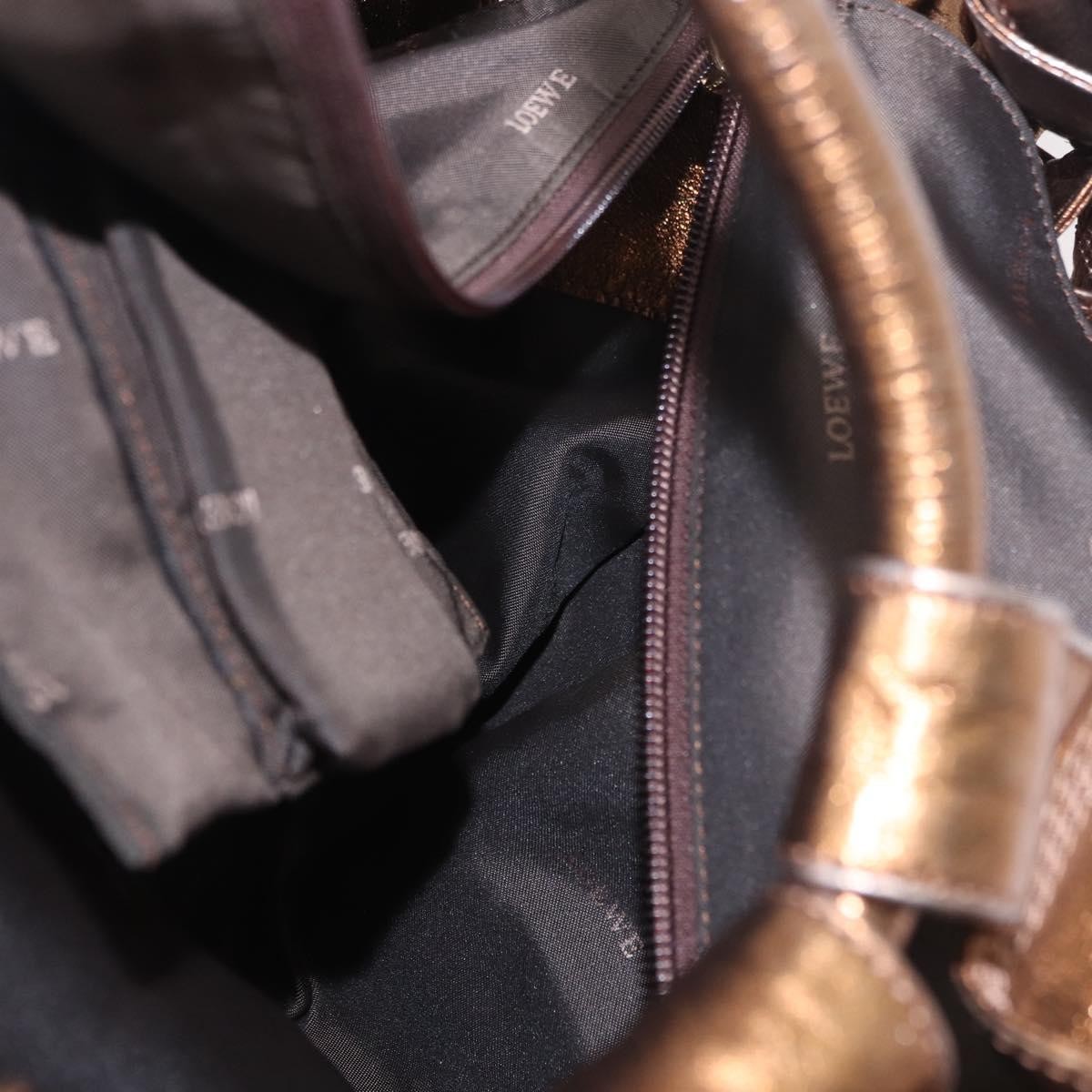 Loewe Anagram Logo Nappa Aire Hand Bag Leather, Gold, Leather, Handbag
