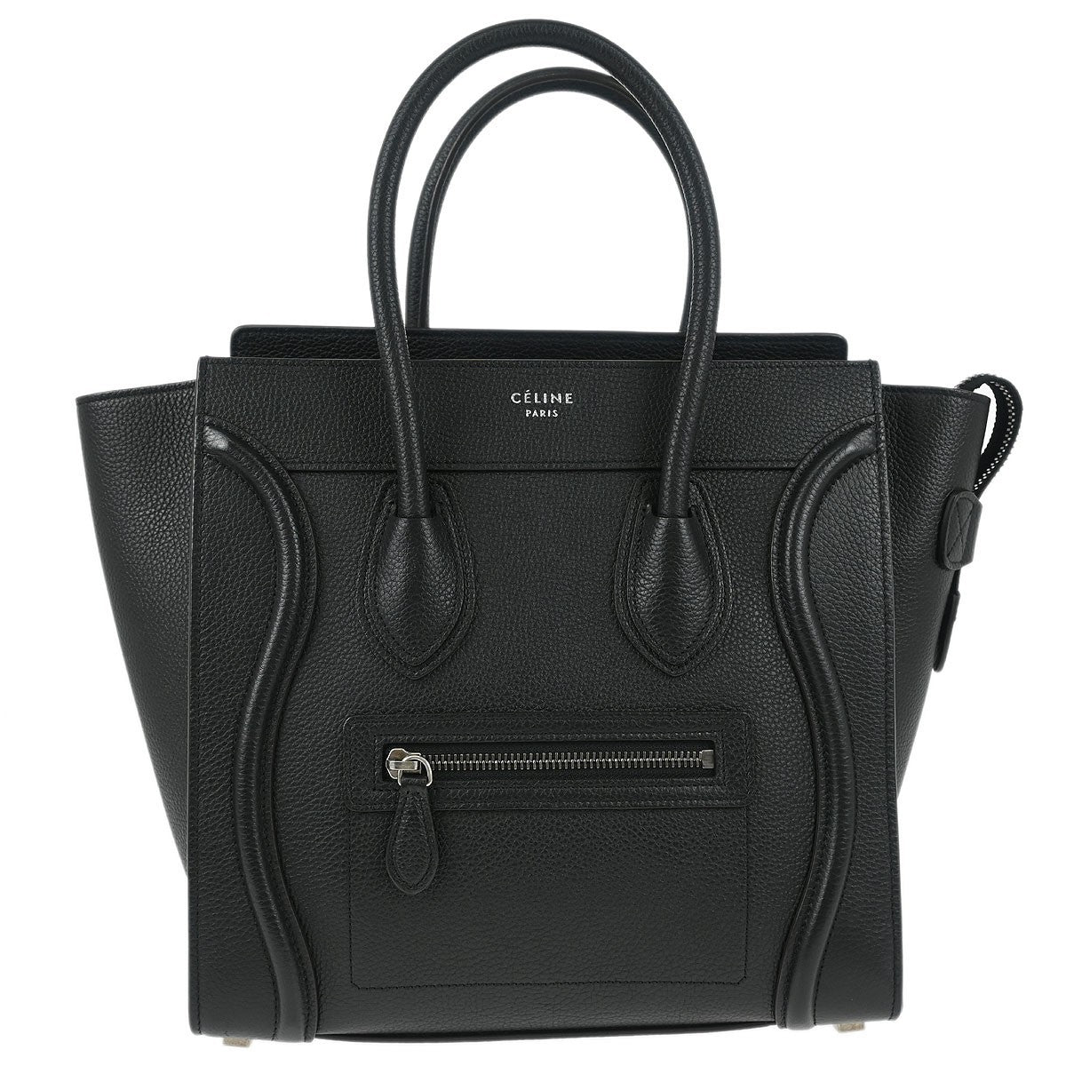 Celine Luggage Bag Smooth Leather, BLACK, LEATHER, Tote bag
