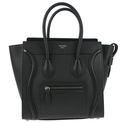 Celine Luggage Bag Smooth Leather, BLACK, LEATHER, Tote bag