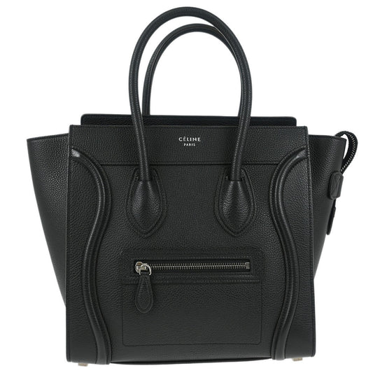 Celine Luggage Bag Smooth Leather, BLACK, LEATHER, Tote bag