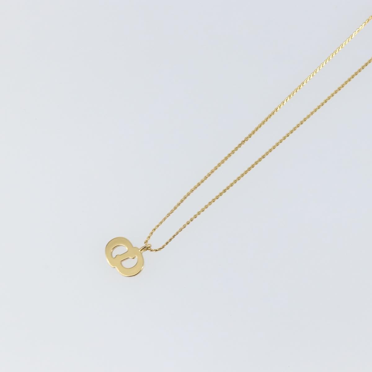 Christian Dior CD Pendant Necklace Metal and Crystals, GOLD, METAL, Necklace