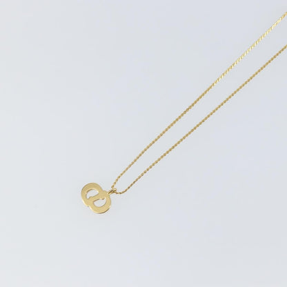 Christian Dior CD Pendant Necklace Metal and Crystals, GOLD, METAL, Necklace