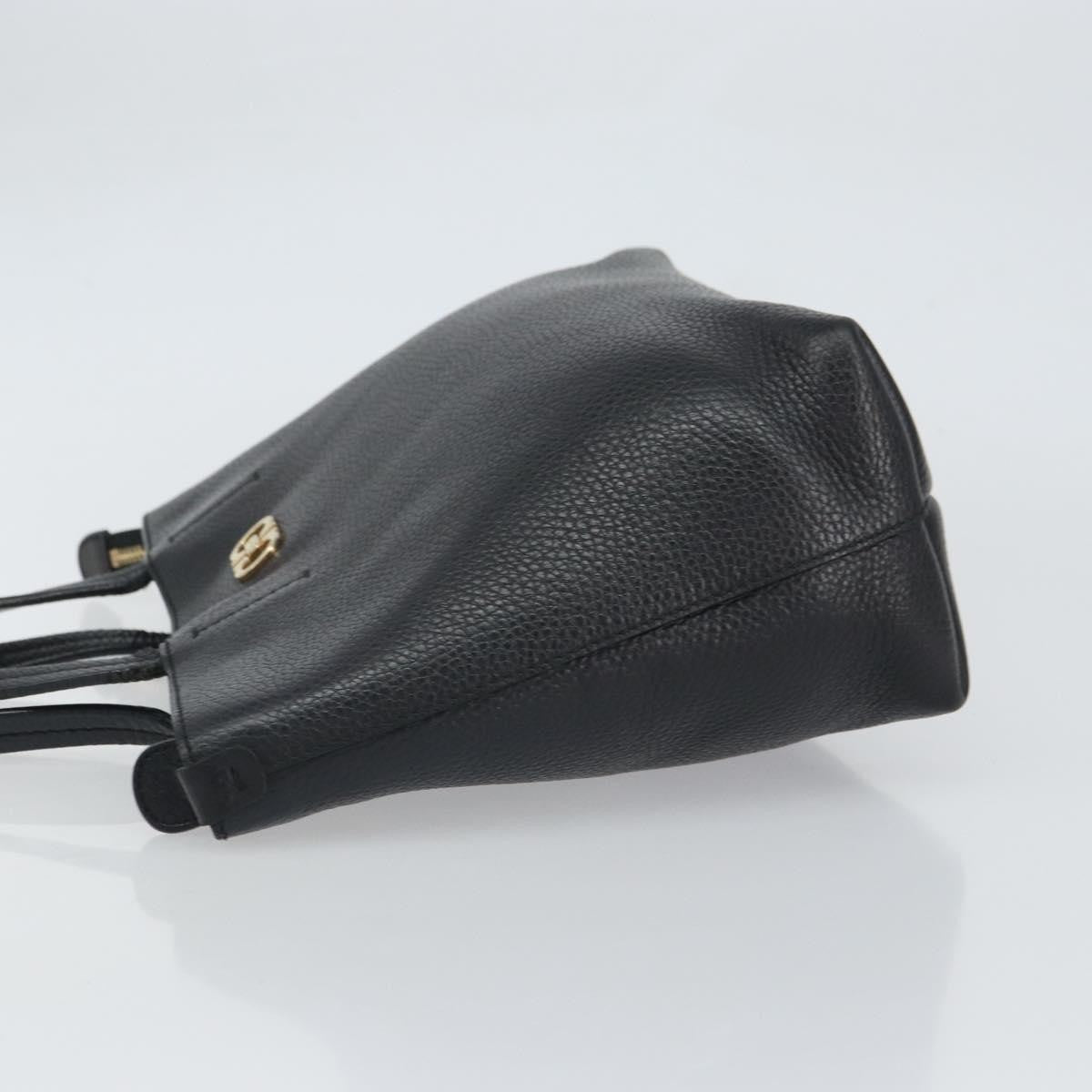 Salvatore Ferragamo Gancini Tote Leather, BLACK, LEATHER, Tote bag