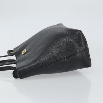 Salvatore Ferragamo Gancini Tote Leather, BLACK, LEATHER, Tote bag