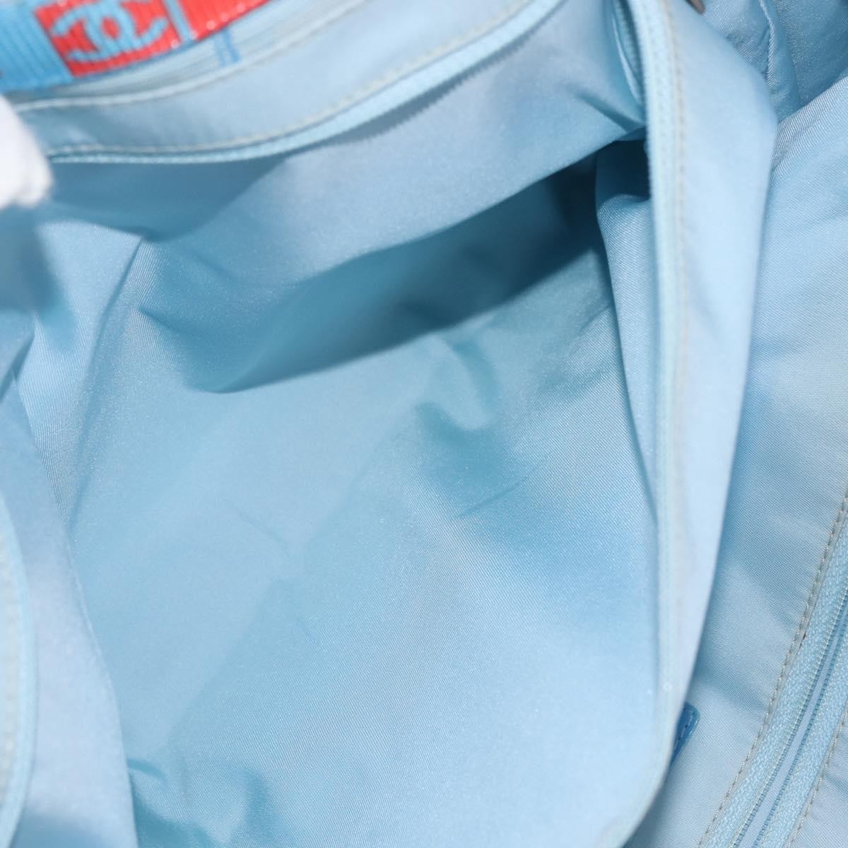 Chanel Front Zip Travel Line Tote Nylon, BLUE, NYLON, Tote bag