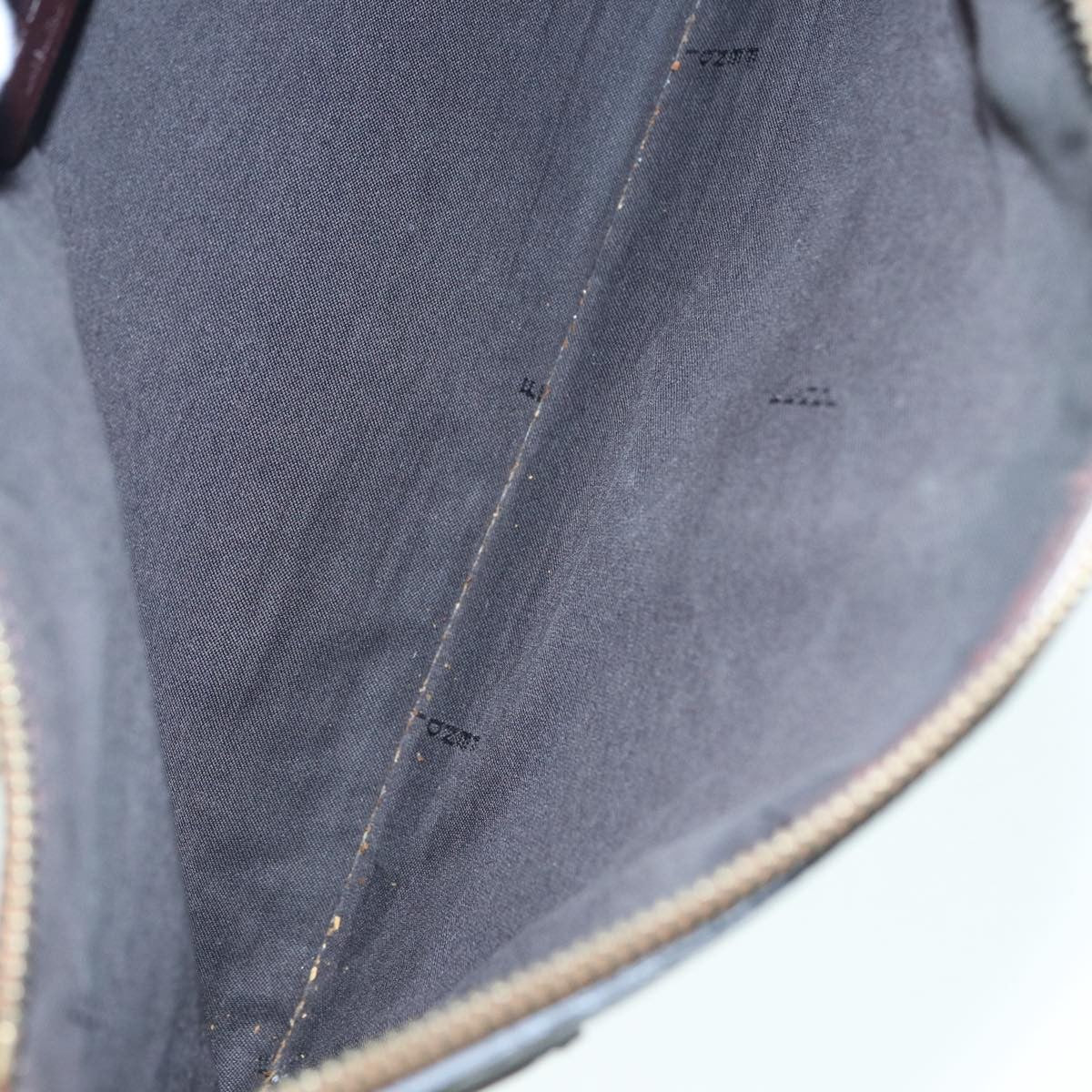 Fendi Mania Logo Zip Pouch Inlaid Leather, BEIGE, LEATHER, Clutche & pouche