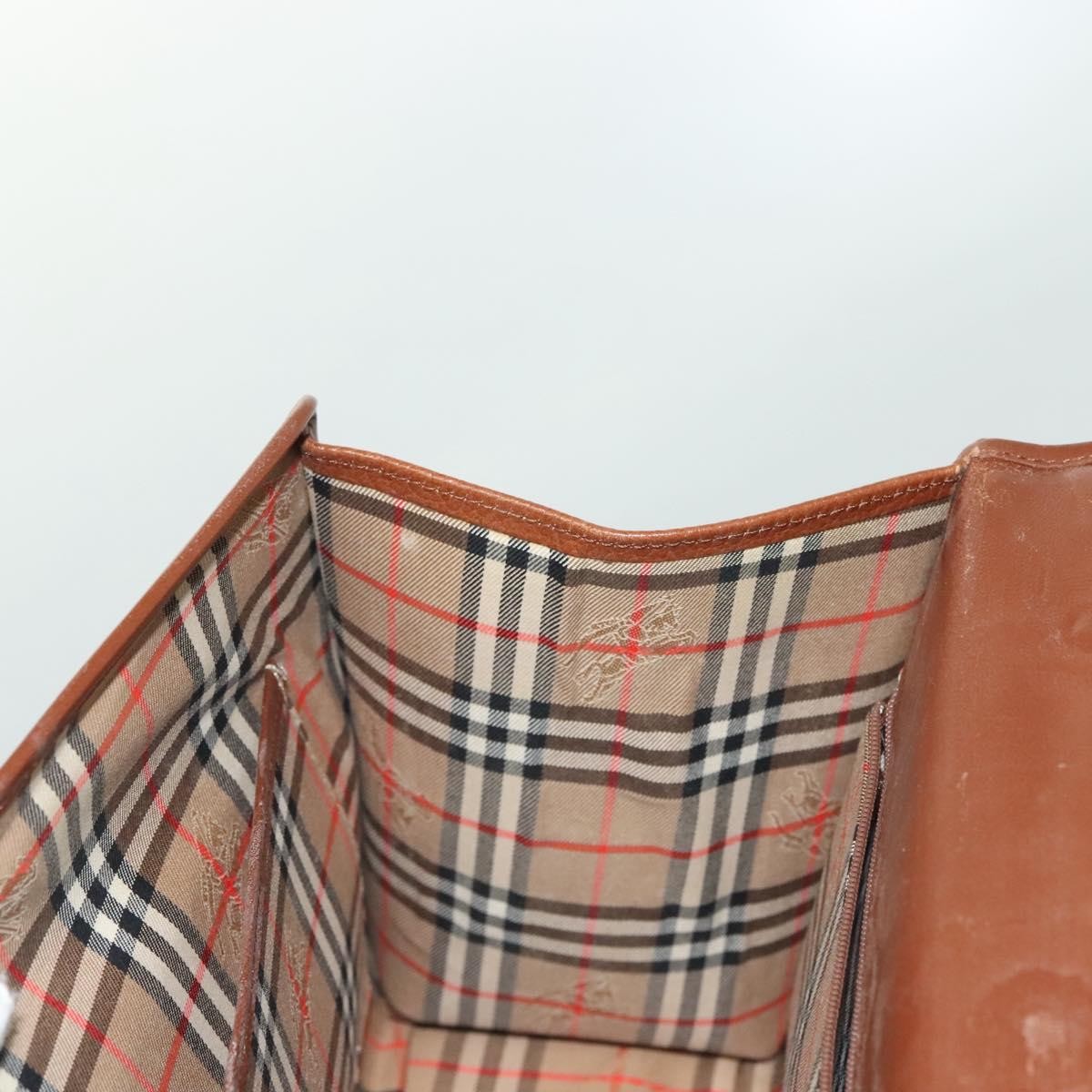 Burberry Vintage Handbag Leather, BROWN, LEATHER, Handbag