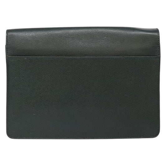 Louis Vuitton Kourad Pouch Taiga, GREEN, LEATHER, Clutche & pouche