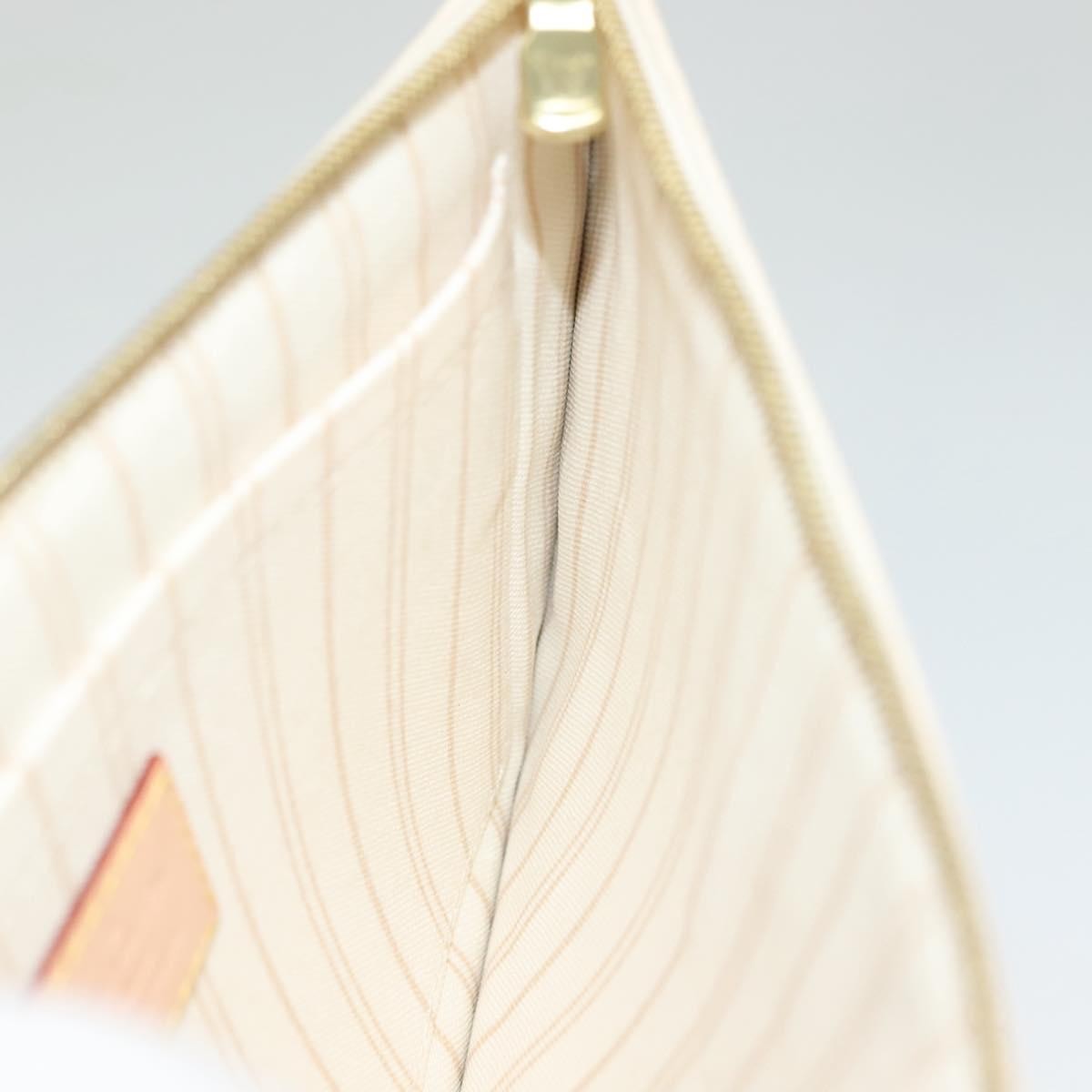 Louis Vuitton Neverfull Pochette Damier, WHITE, CANVAS, Tote bag