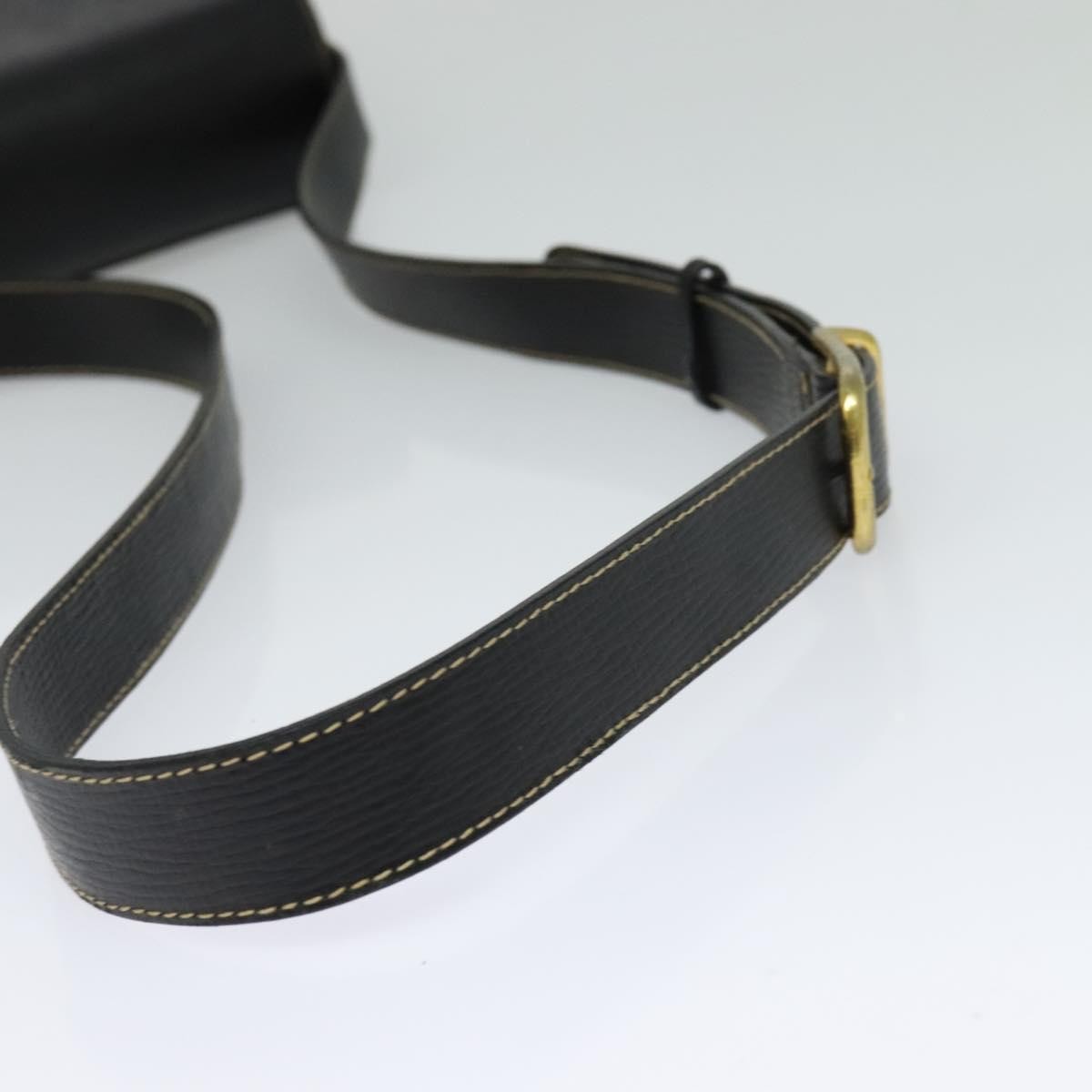 Celine Vintage Circle Logo Crossbody Bag Leather, BLACK, LEATHER, Crossbody bag