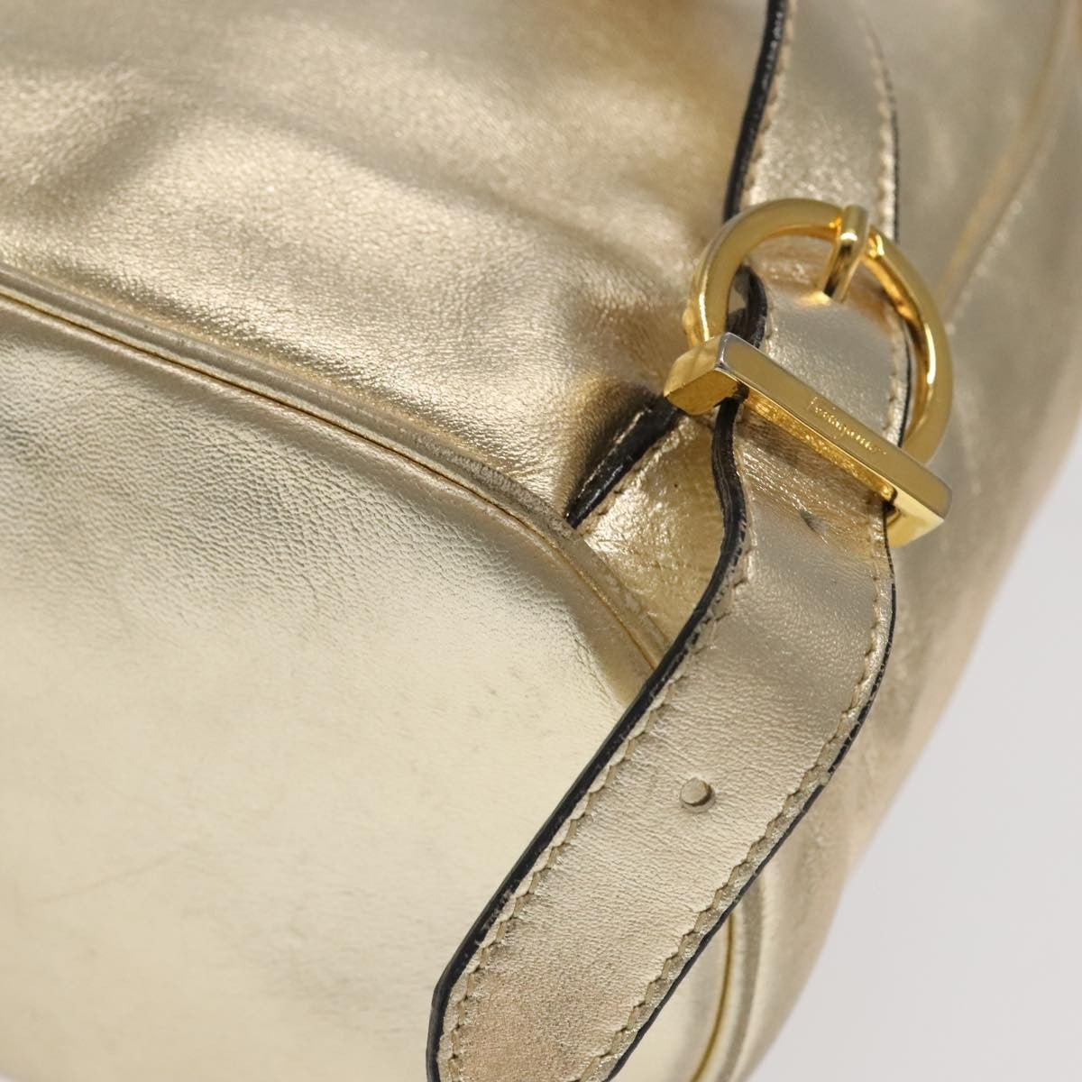 Salvatore Ferragamo Gancini Backpack Leather, GOLD, LEATHER, Backpack