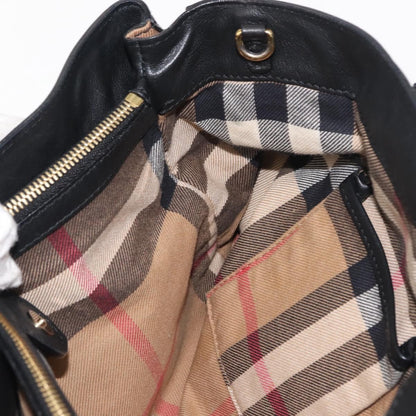 Burberry Banner Tote Leather, BLACK, LEATHER, Tote bag