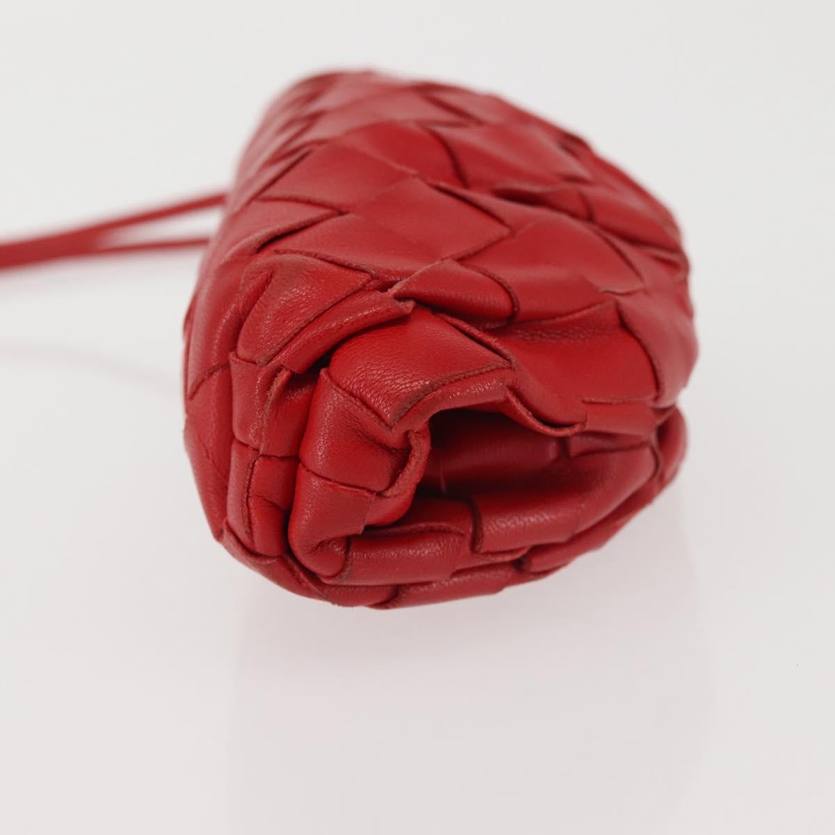 Bottega Veneta The Pouch Coin Purse Intrecciato Nappa, RED, LEATHER, Clutche & pouche