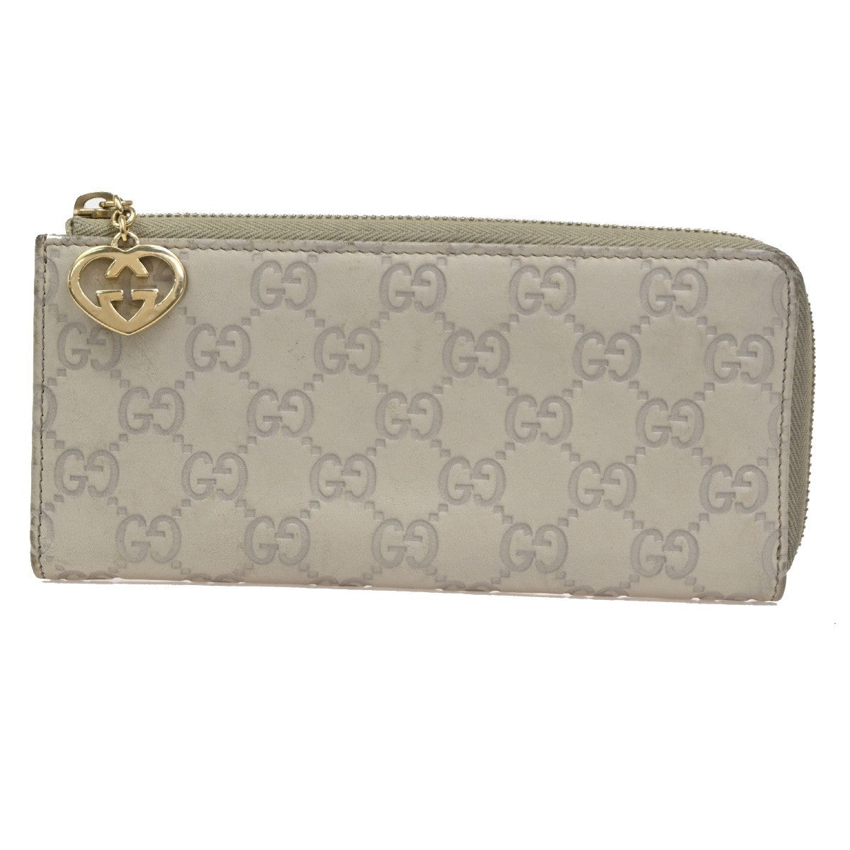 Gucci Interlocking G Zip Around Wallet (Outlet) Leather, Beige, Leather, Wallet