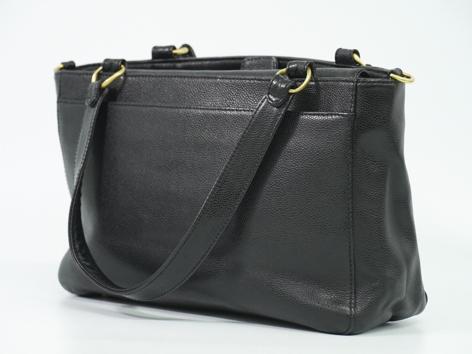 Chanel Vintage Timeless Convertible Tote Caviar, BLACK, LEATHER, Tote bag