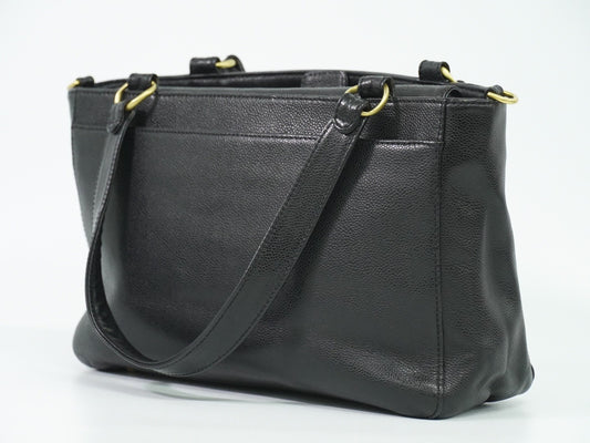 Chanel Vintage Timeless Convertible Tote Caviar, BLACK, LEATHER, Tote bag