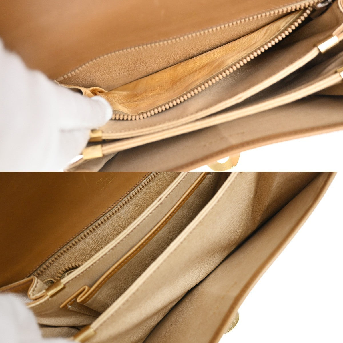 Celine Vintage Horse Carriage C Macadam Shoulder Bag Canvas and Leather, BEIGE, CANVAS, Shoulder bag