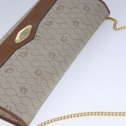 Christian Dior Vintage Honeycomb chain Canvas, BEIGE, CANVAS, Shoulder bag