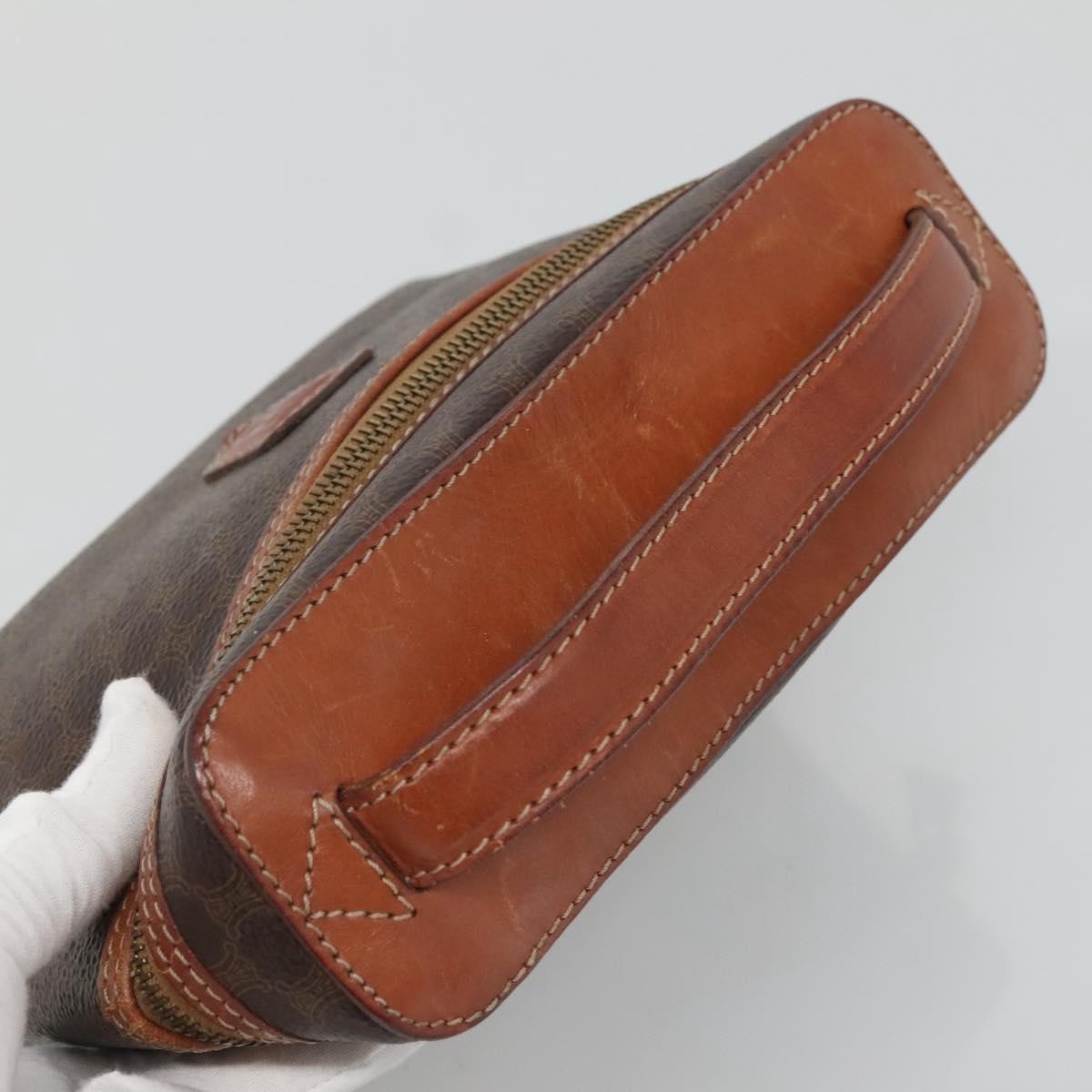 Celine Macadam Vanity Bag Canvas, BROWN, PVC, Travel bag