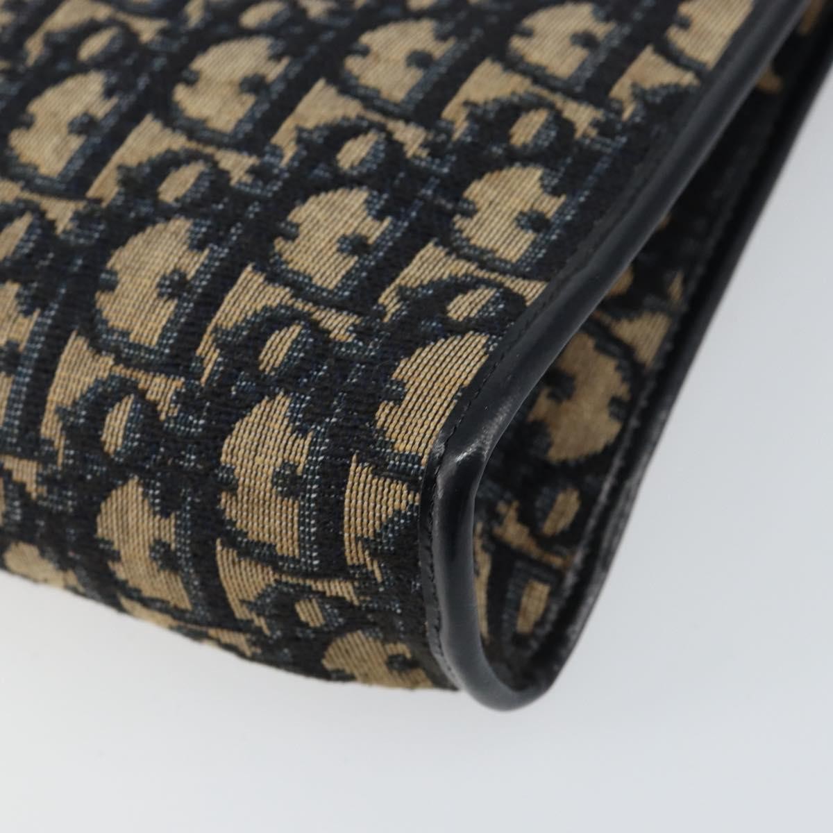 Christian Dior Vintage Trotter Shoulder Bag Canvas, NAVY, CANVAS, Shoulder bag