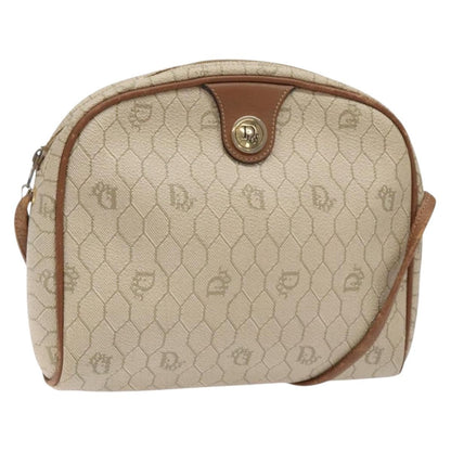 Christian Dior Vintage Honeycomb Shoulder Bag Canvas, BEIGE, CANVAS, Shoulder bag