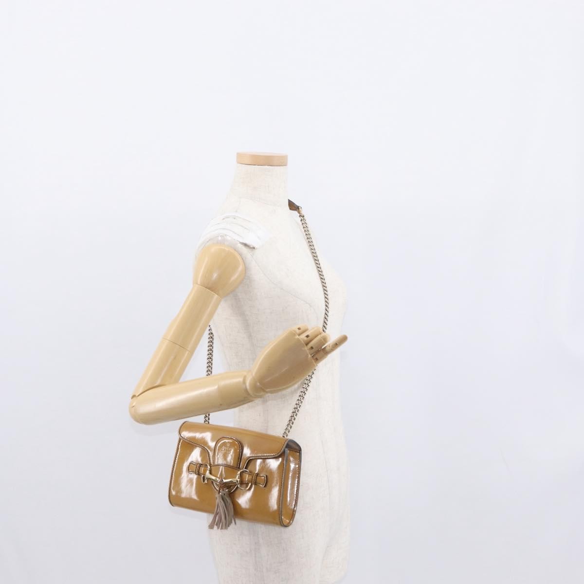 Gucci Emily Chain Flap Bag Patent, BEIGE, PATENT_LEATHER, Shoulder bag