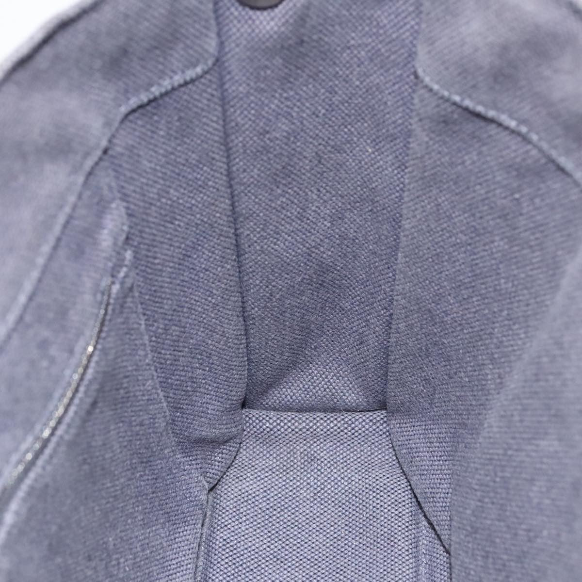 Hermes Sac Harnais Tote Toile and Leather, GRAY, CANVAS, Tote bag