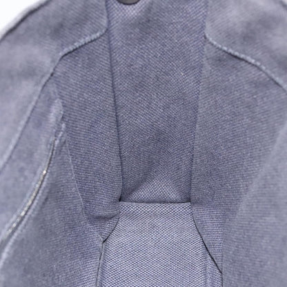 Hermes Sac Harnais Tote Toile and Leather, GRAY, CANVAS, Tote bag