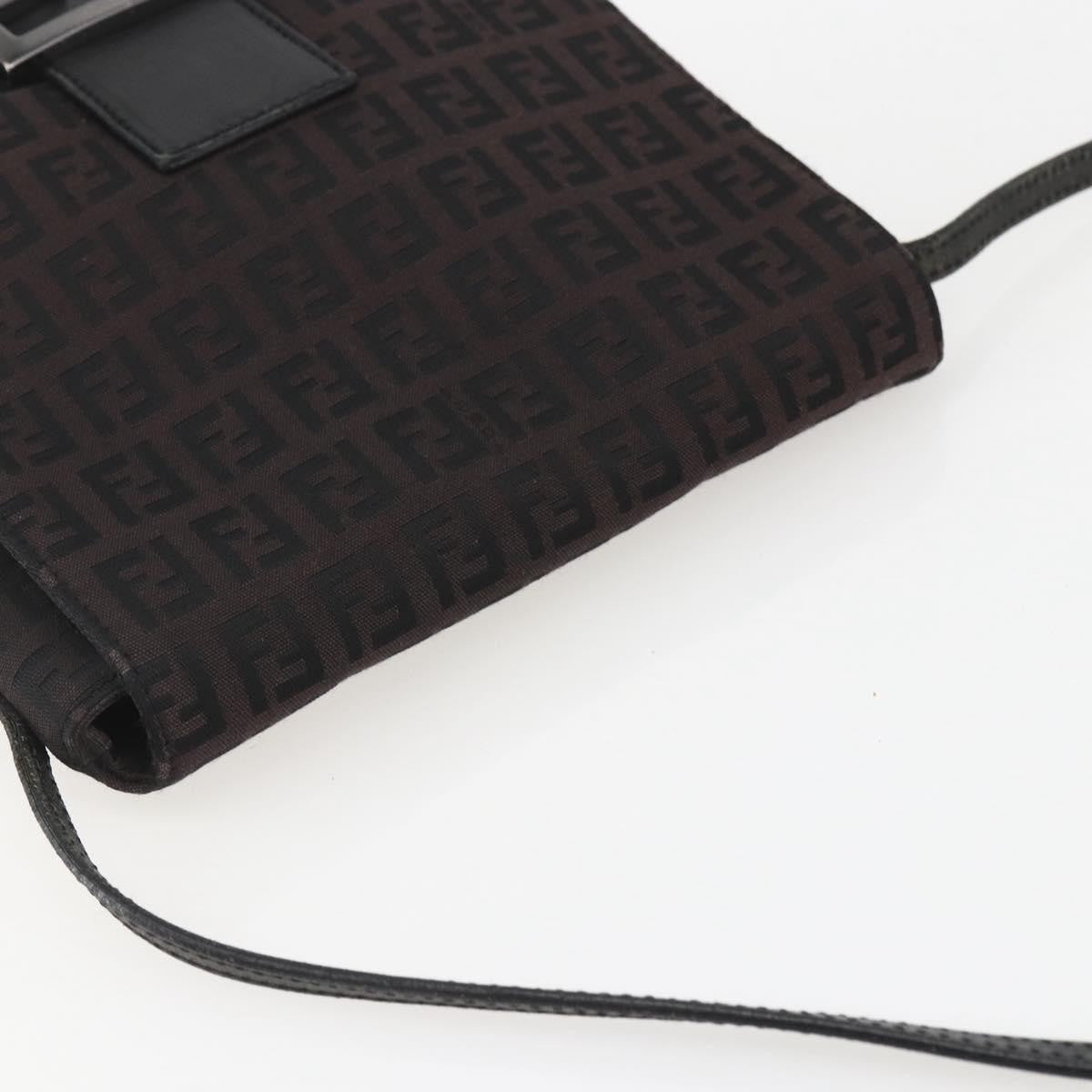 Fendi Vintage Flap Crossbody Bag Zucchino Canvas, BROWN, CANVAS, Shoulder bag