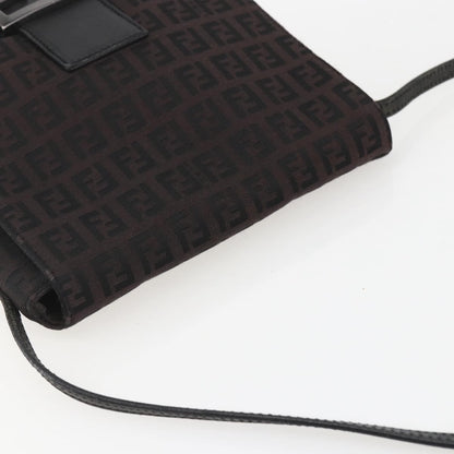 Fendi Vintage Flap Crossbody Bag Zucchino Canvas, BROWN, CANVAS, Shoulder bag