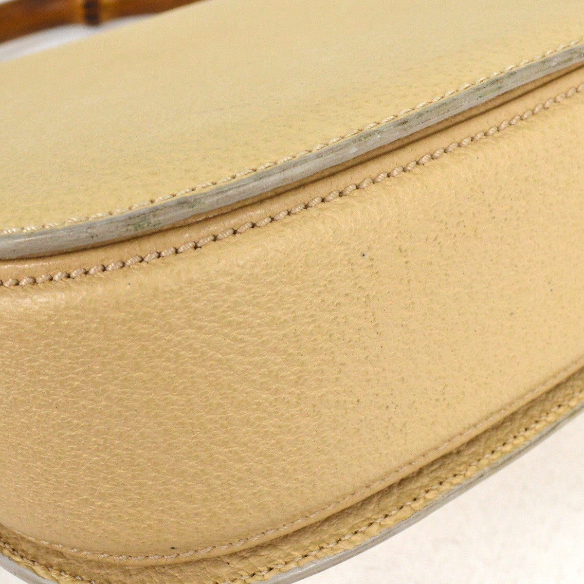 Gucci Vintage Convertible Bamboo Top Handle Bag Leather, BEIGE, LEATHER, Handbag