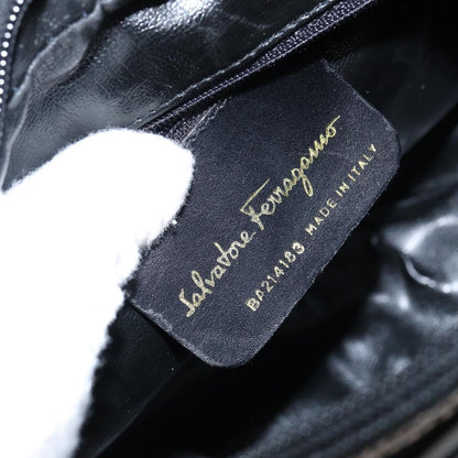 Salvatore Ferragamo Vala Shoulder Bag Patent Leather, BLACK, PATENT_LEATHER, Shoulder bag