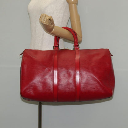 Louis Vuitton Keepall Bag Epi Leather, RED, LEATHER, Travel bag