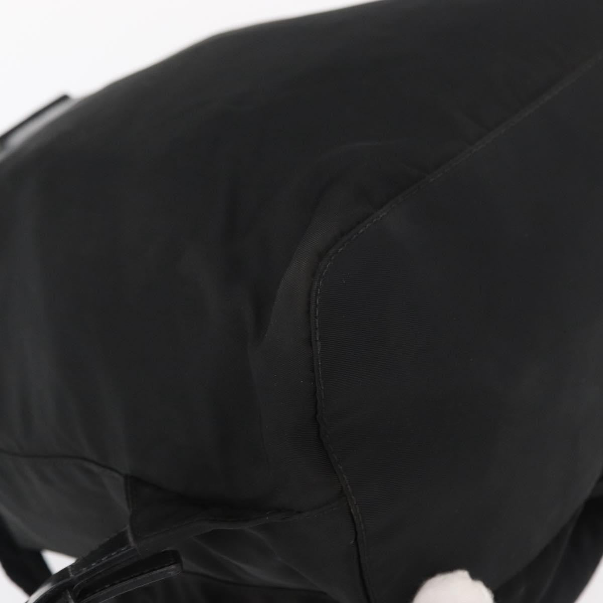 Prada Vela Double Front Pocket Backpack Tessuto with Saffiano Leather, BLACK, NYLON, Backpack