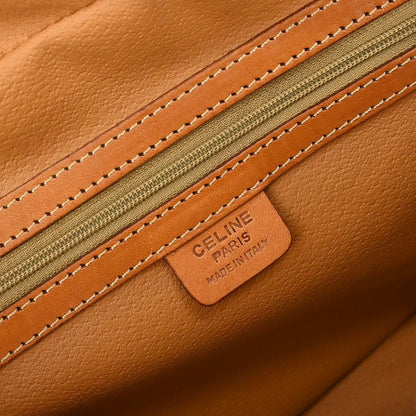 Celine Vintage Macadam Handbag Canvas and Leather, BROWN, CANVAS, Handbag