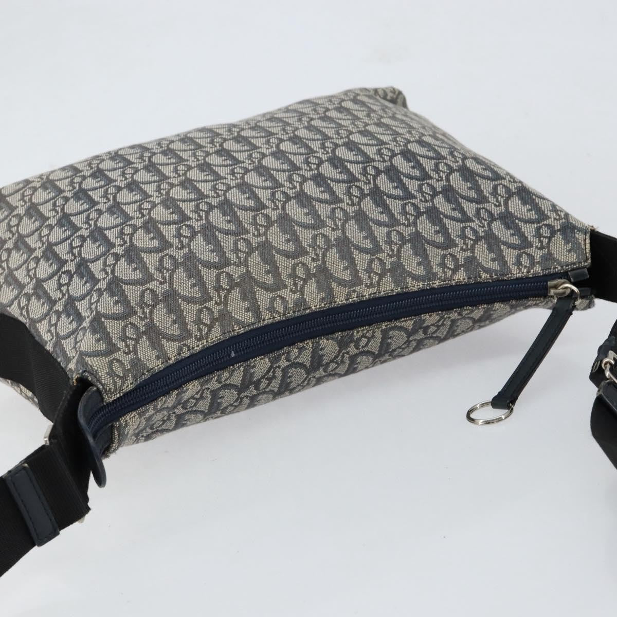 Christian Dior Vintage Trotter Shoulder Bag Canvas, NAVY, CANVAS, Shoulder bag