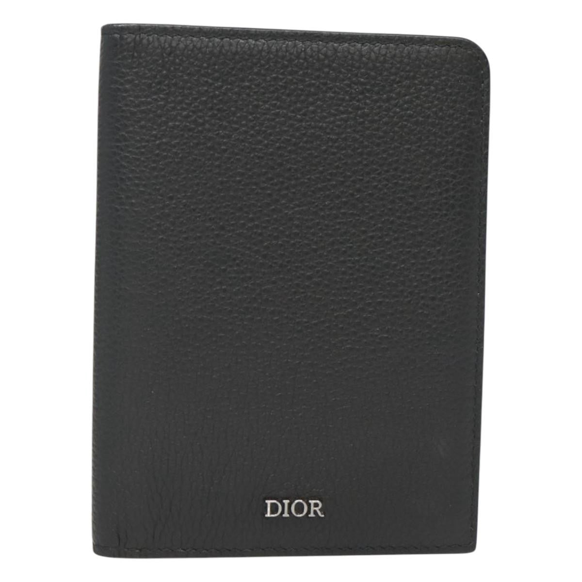 Christian Dior Bifold Card Holder Leather, BLACK, LEATHER, Card Holders