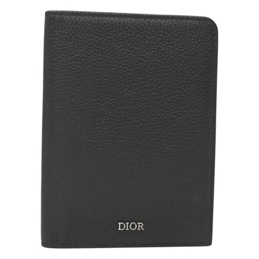 Christian Dior Bifold Card Holder Leather, BLACK, LEATHER, Card Holders