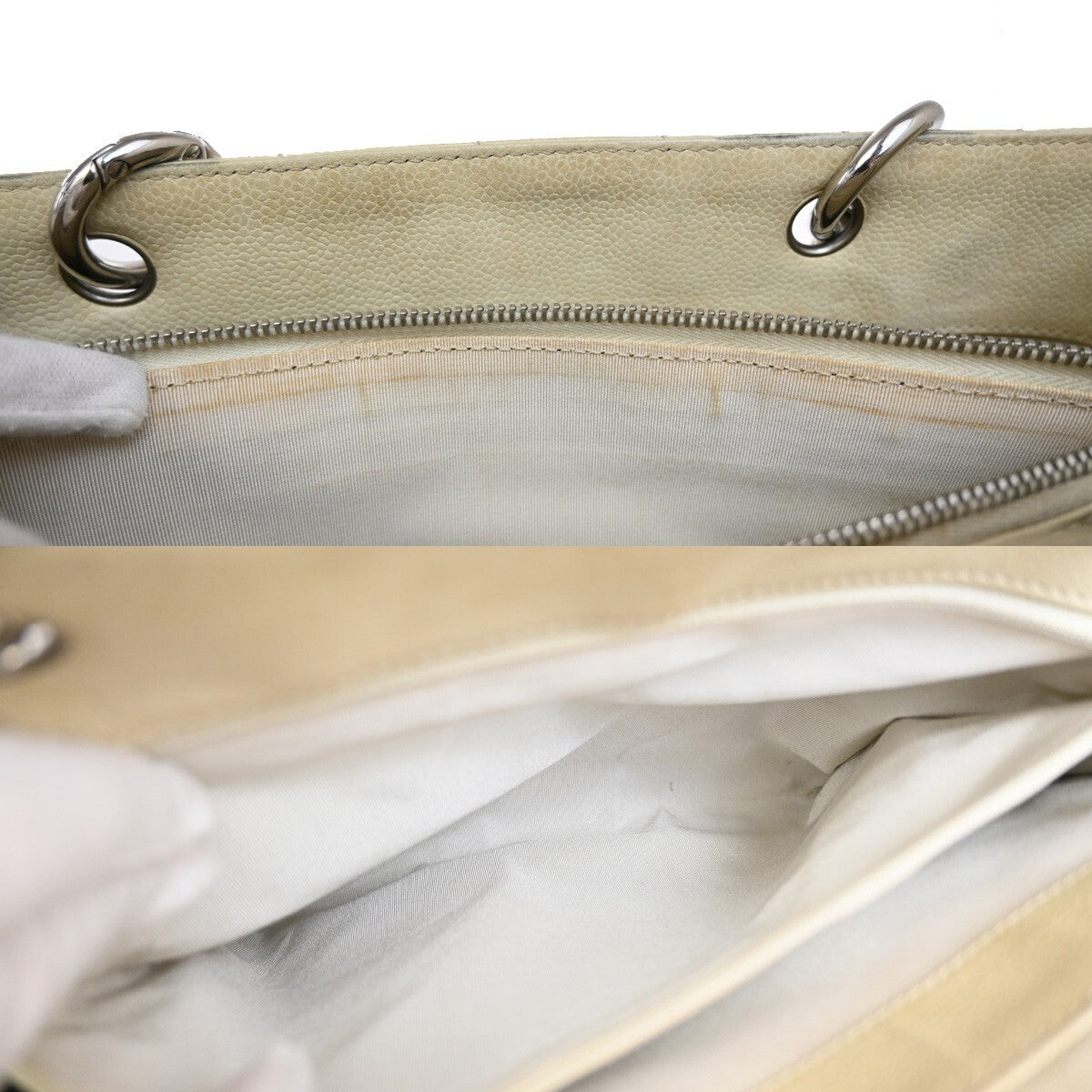 Chanel Grand Shopping Tote Quilted Calfskin, BEIGE, CALFSKIN, Shoulder bag