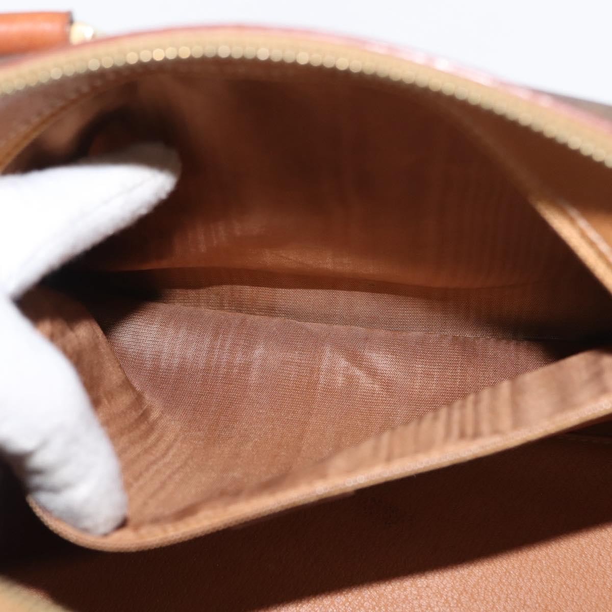 Celine Macadam Handbag Macadam with leather, BROWN, CANVAS, Handbag