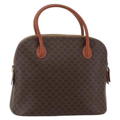 Celine Vintage Macadam Handbag Canvas, BROWN, CANVAS, Handbag
