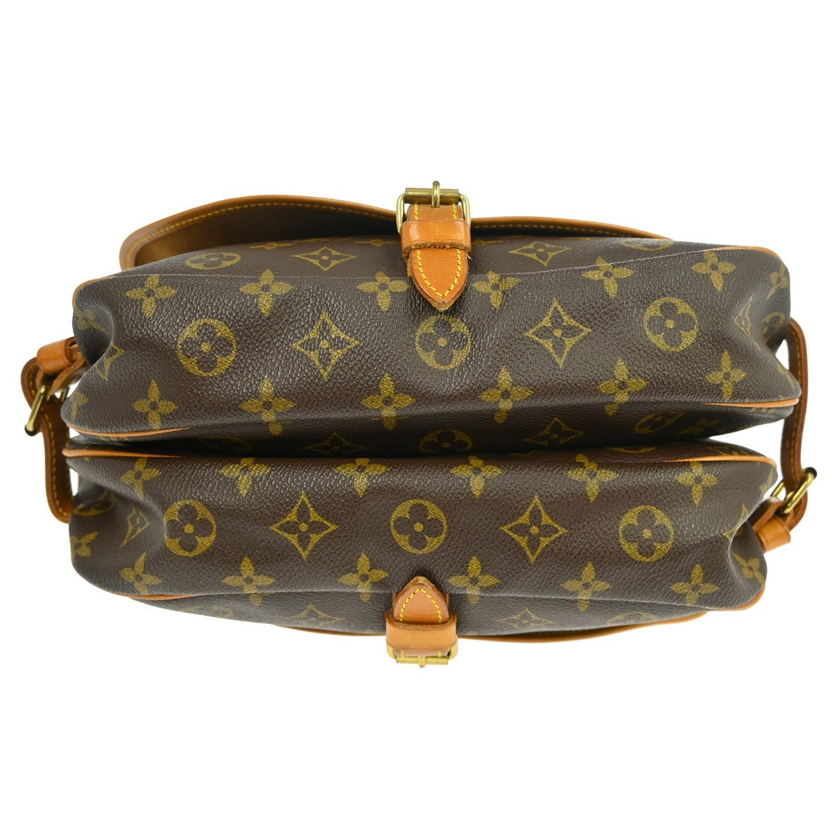 Louis Vuitton Saumur Handbag Monogram Canvas, Brown, Canvas, Shoulder Bag