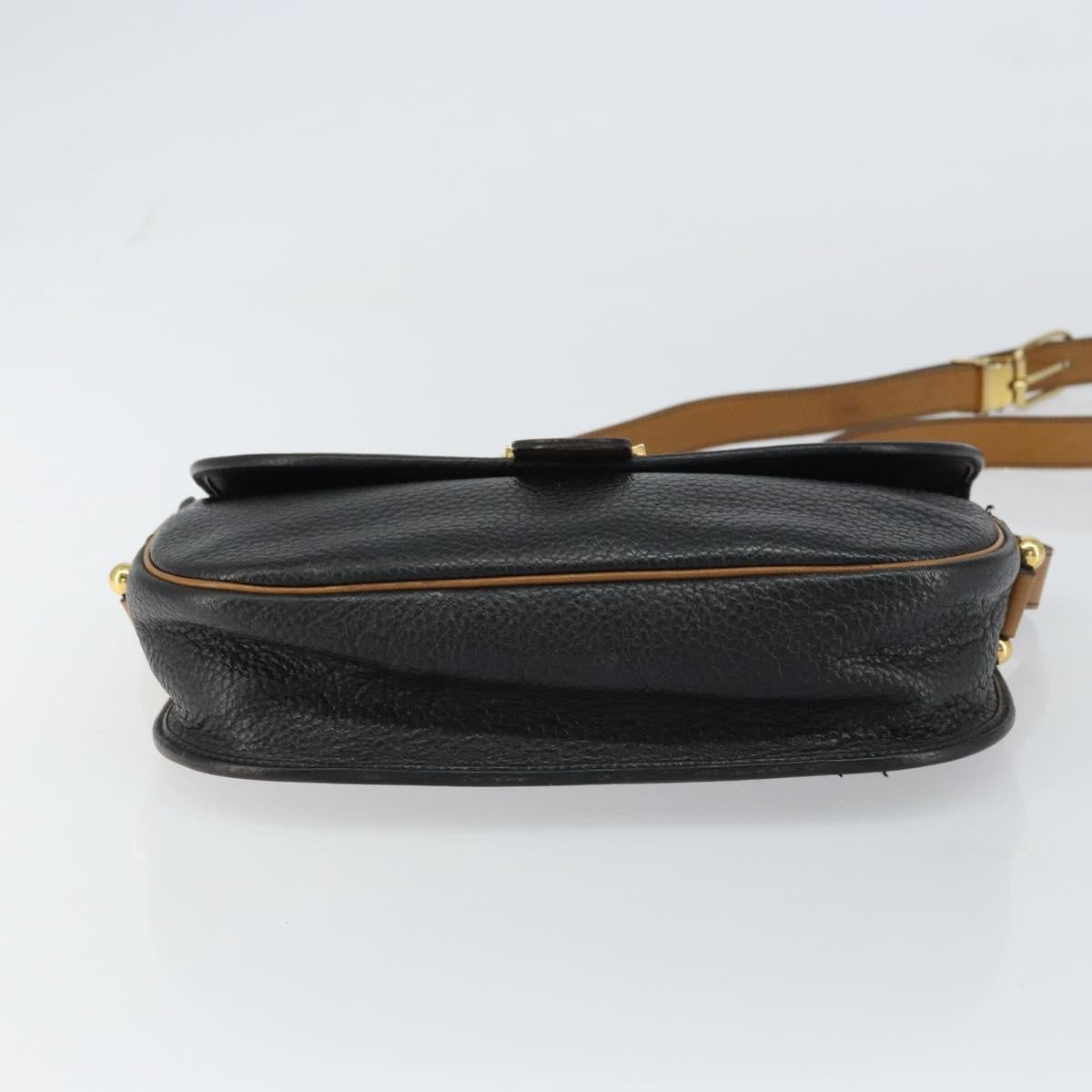 Christian Dior Flap Shoulder Bag Leather, BLACK, LEATHER, Shoulder bag