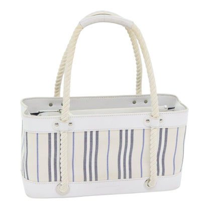 Burberry Vintage Handbag Canvas, WHITE, CANVAS, Handbag