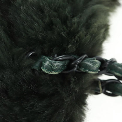 Chanel Vintage CC Chain Tote Printed Lapin Fur, GREEN, FAUX_FUR, Tote bag