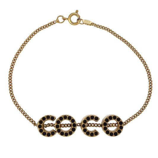 Chanel CC Charm Bracelet Metal with Crystal, GOLD, GOLD_PLATED, Bracelet